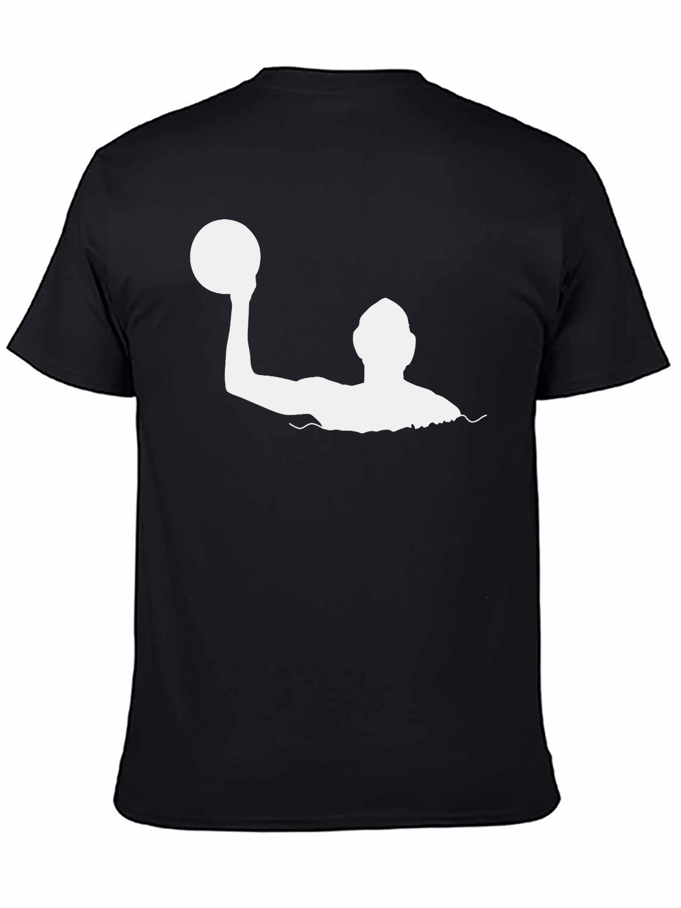 Water Polo Player Graphic Tee - Black Cotton T-Shirt