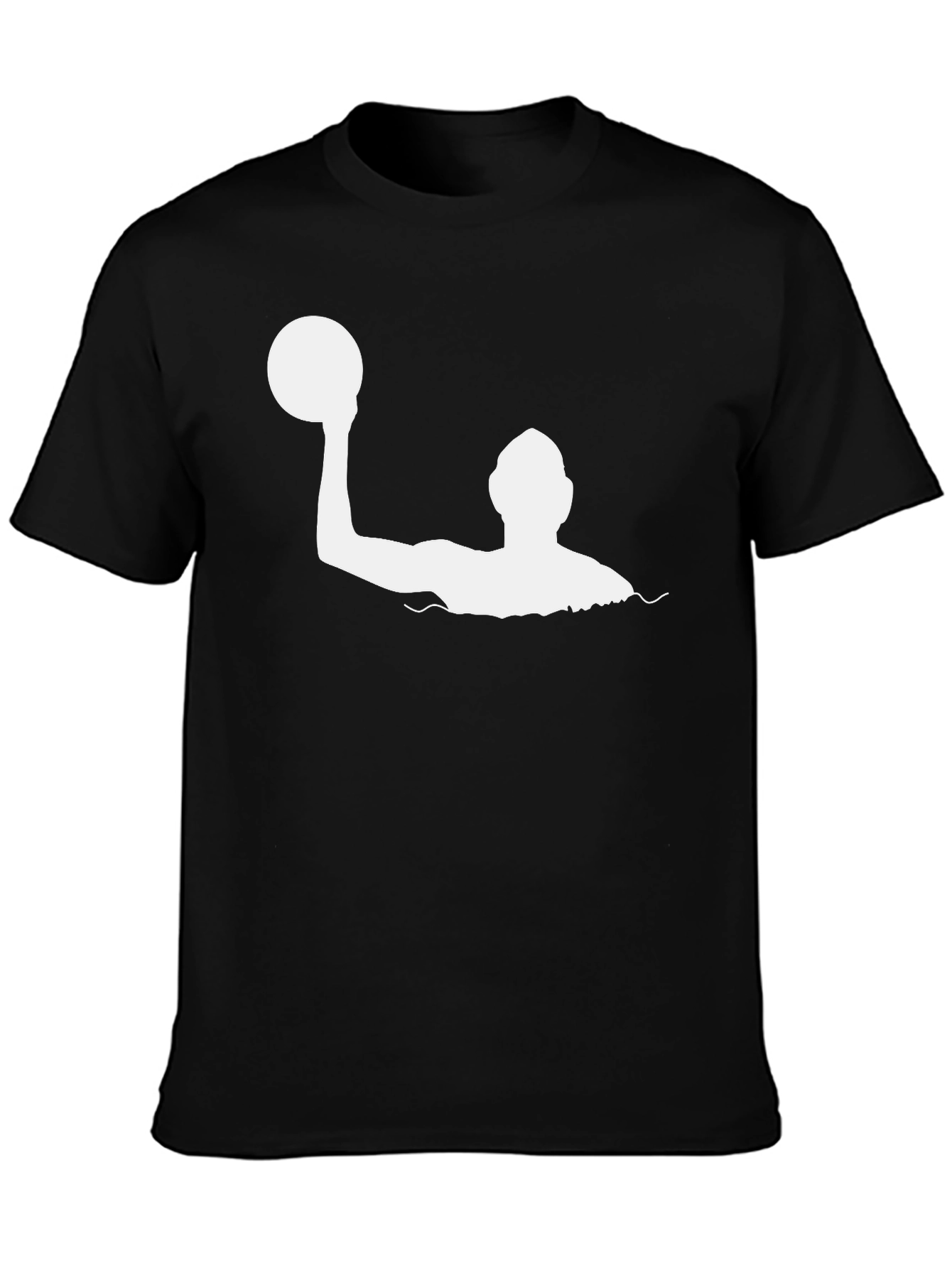 Water Polo Player Graphic Tee - Black Cotton T-Shirt