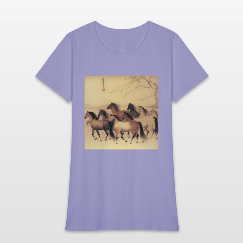 large Chinese painting horses in motion