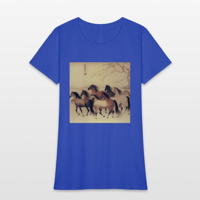 large Chinese painting horses in motion