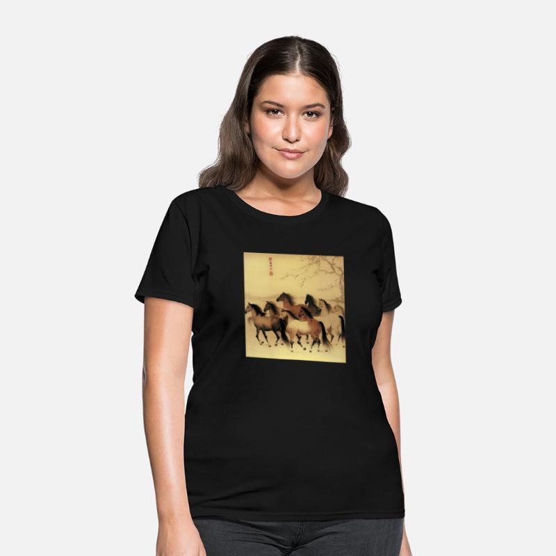 large Chinese painting horses in motion