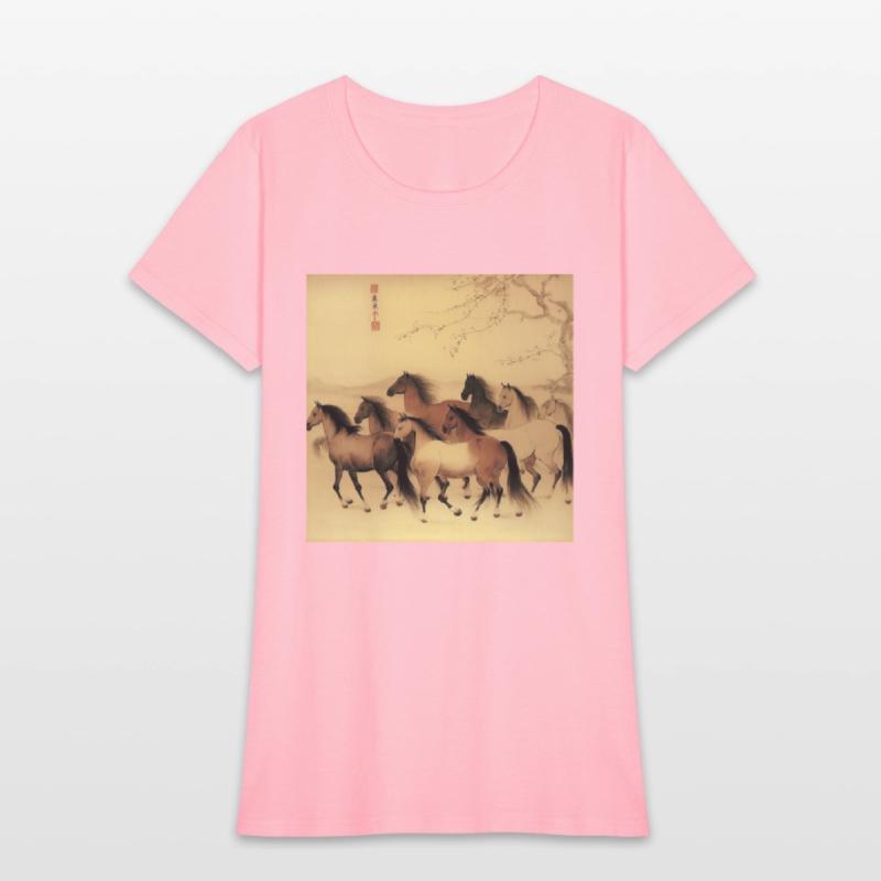 large Chinese painting horses in motion