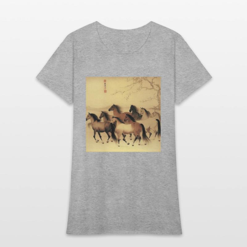 large Chinese painting horses in motion