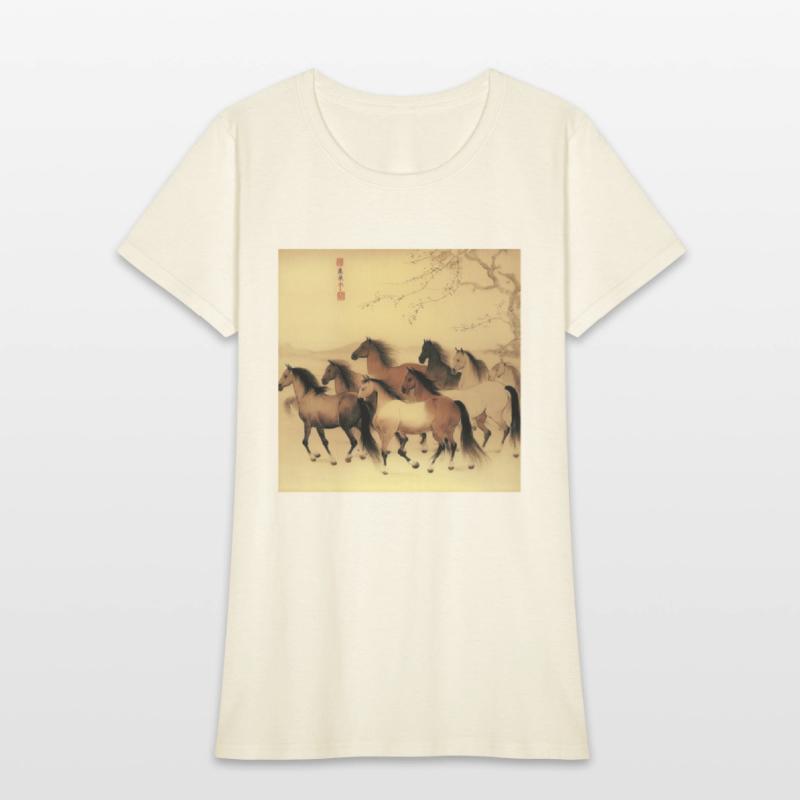 large Chinese painting horses in motion