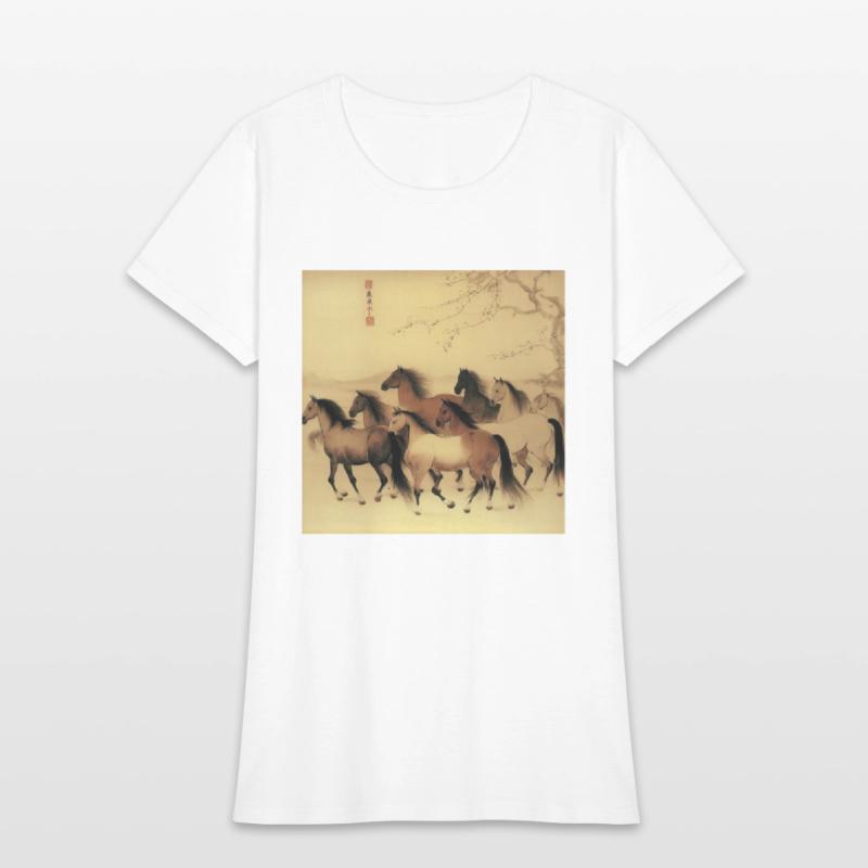 large Chinese painting horses in motion