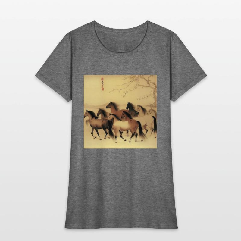 large Chinese painting horses in motion