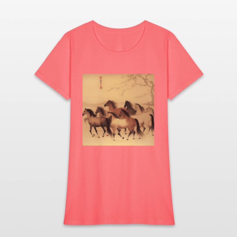 large Chinese painting horses in motion