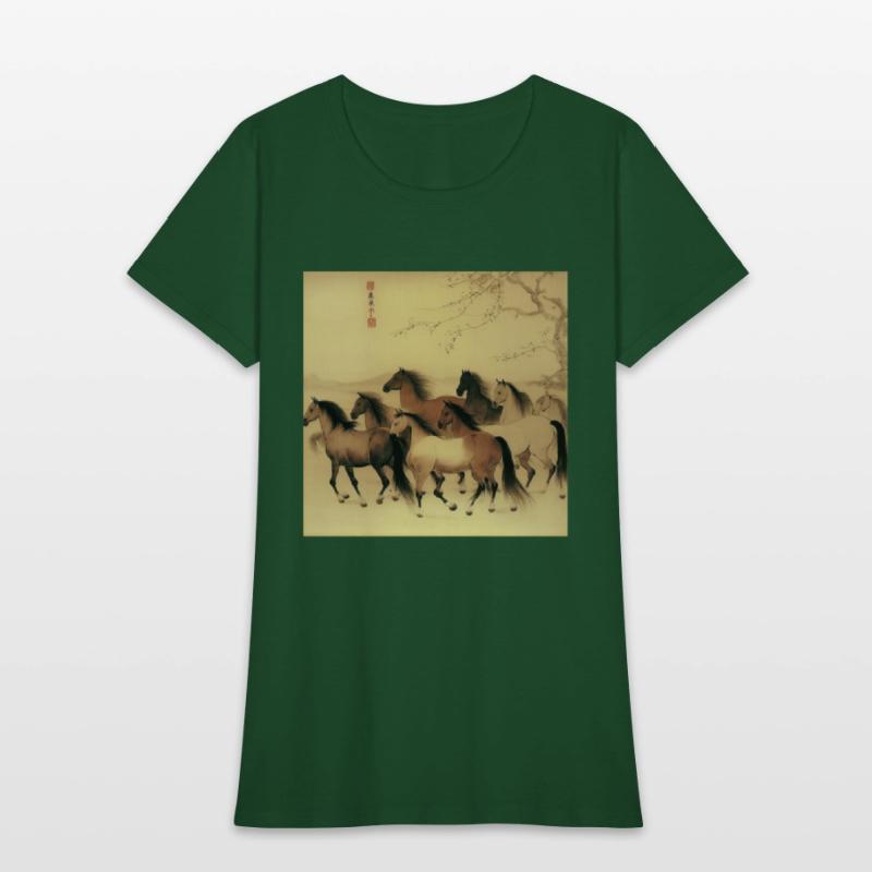 large Chinese painting horses in motion