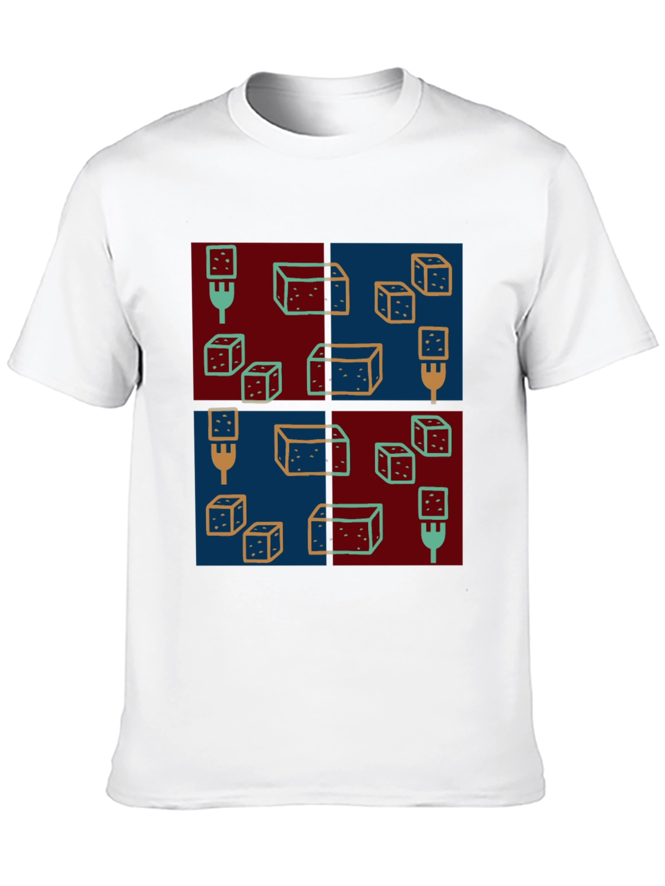 Abstract Dice Pattern Black T-Shirt