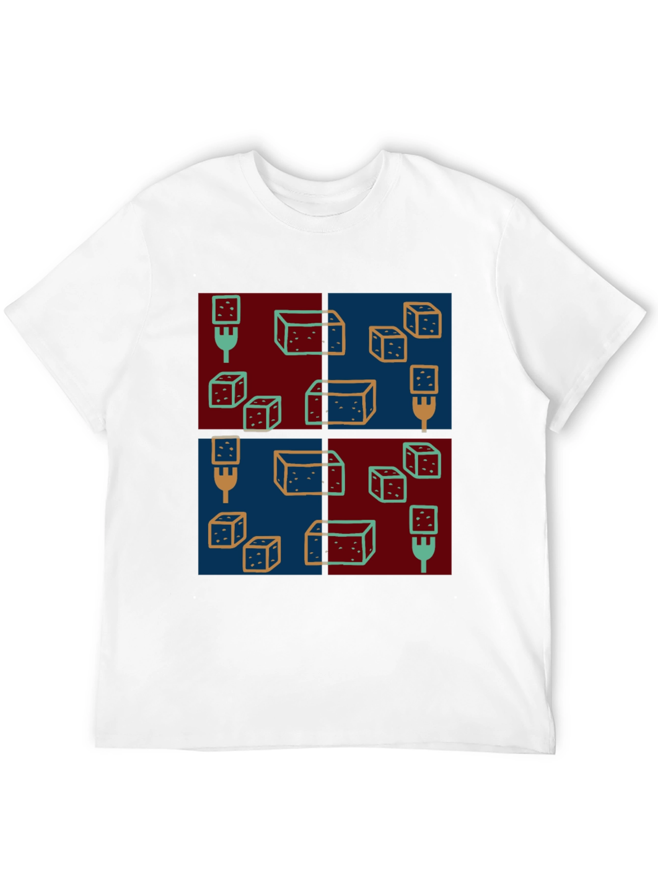 Abstract Dice Pattern Black T-Shirt