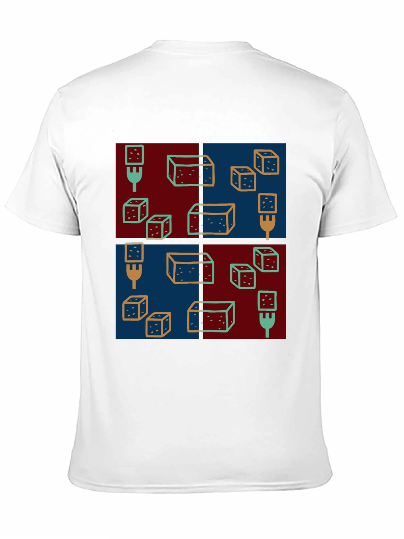 Abstract Dice Pattern Black T-Shirt