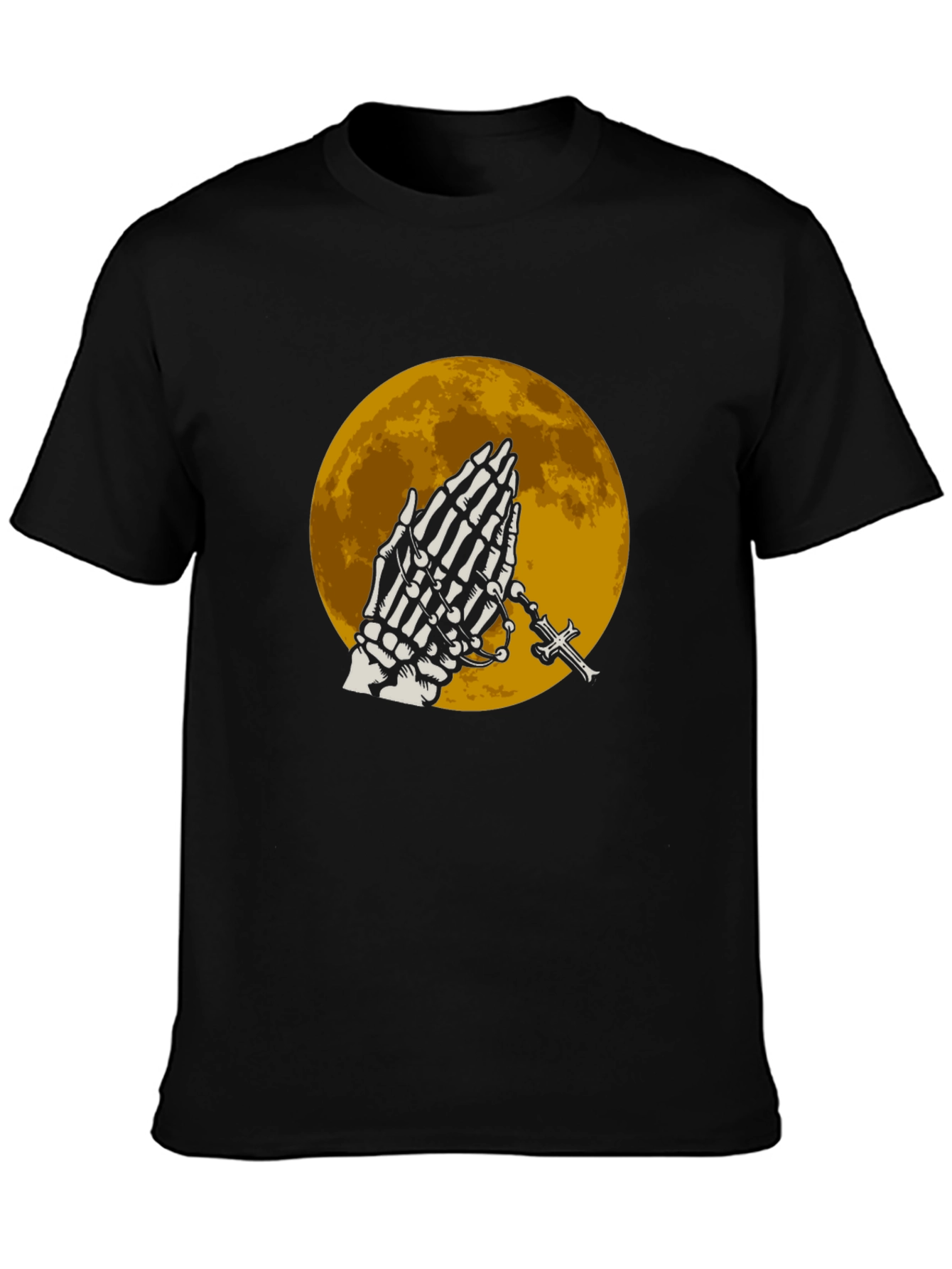 Skeleton Praying Hands T-Shirt - Black