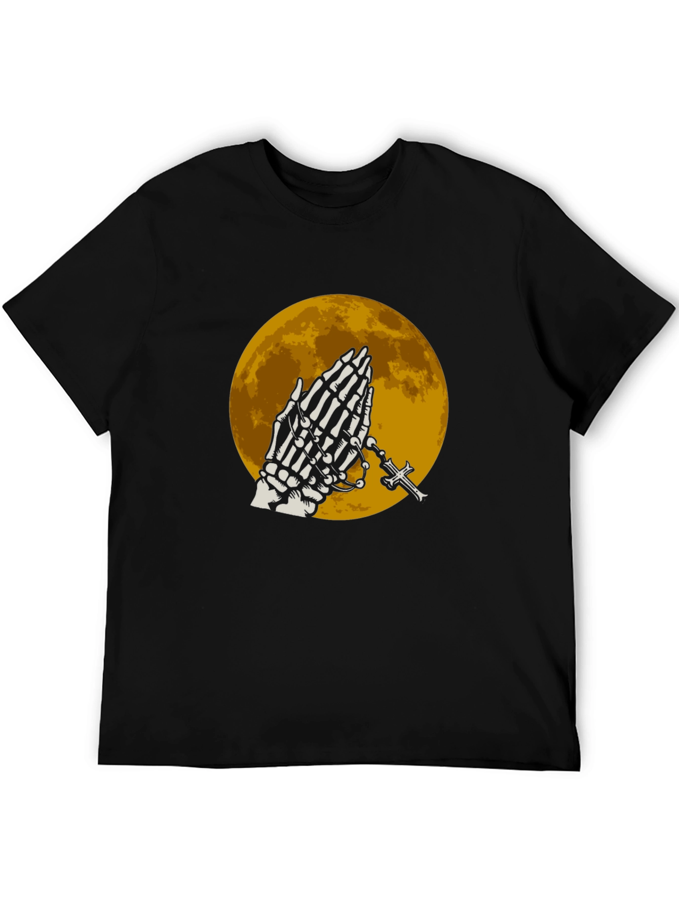 Skeleton Praying Hands T-Shirt - Black