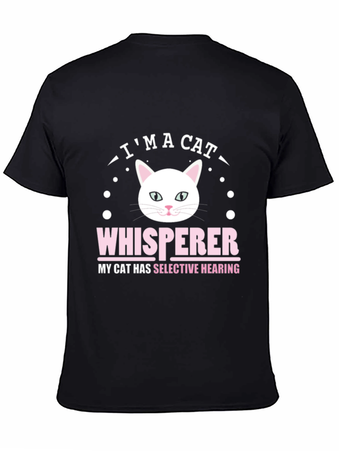 Cat Whisperer Graphic Tee - Black Cotton T-Shirt