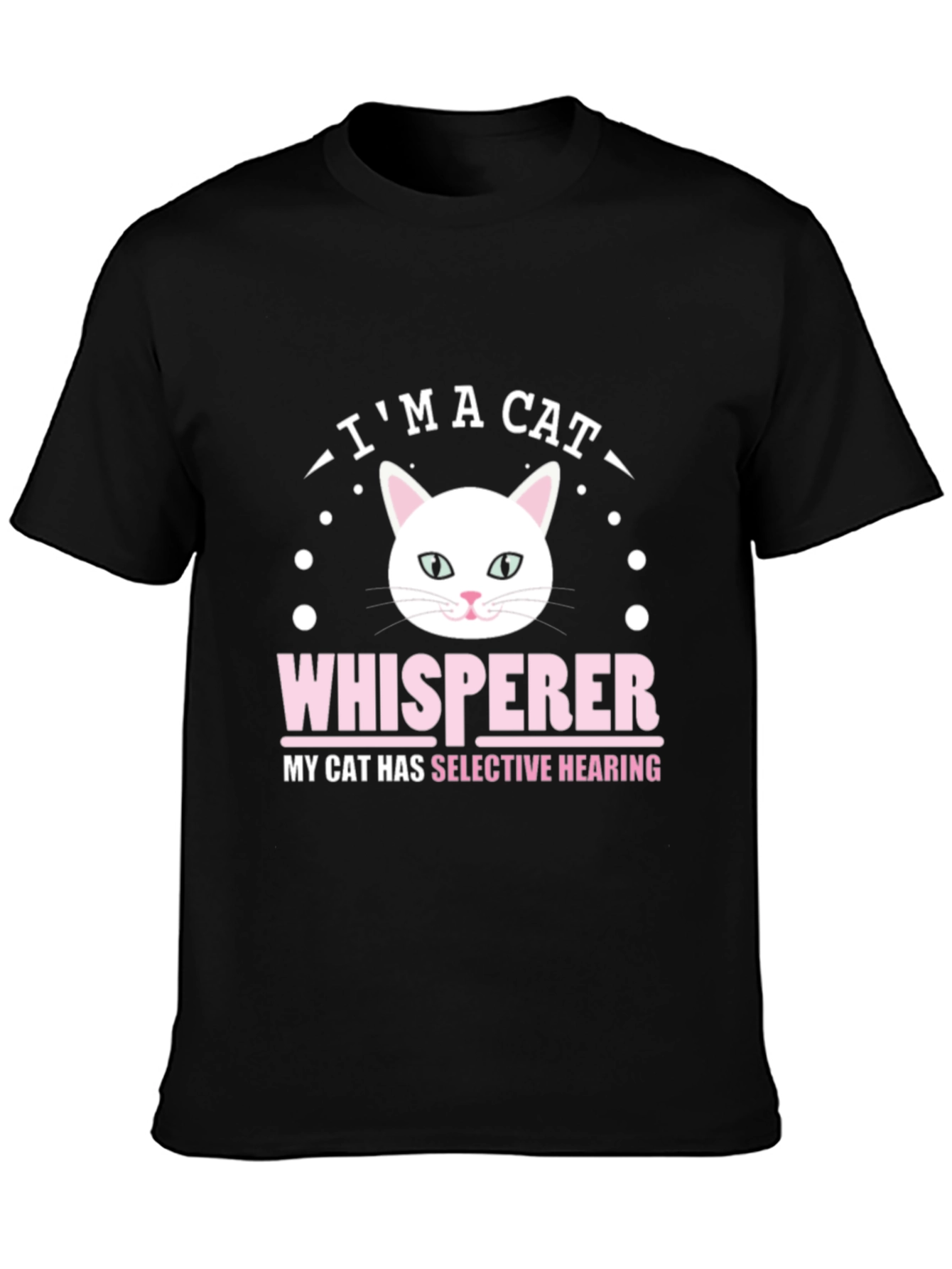 Cat Whisperer Graphic Tee - Black Cotton T-Shirt