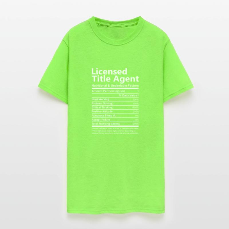 Licensed Title Agent T Shirt - Nutritional And Und