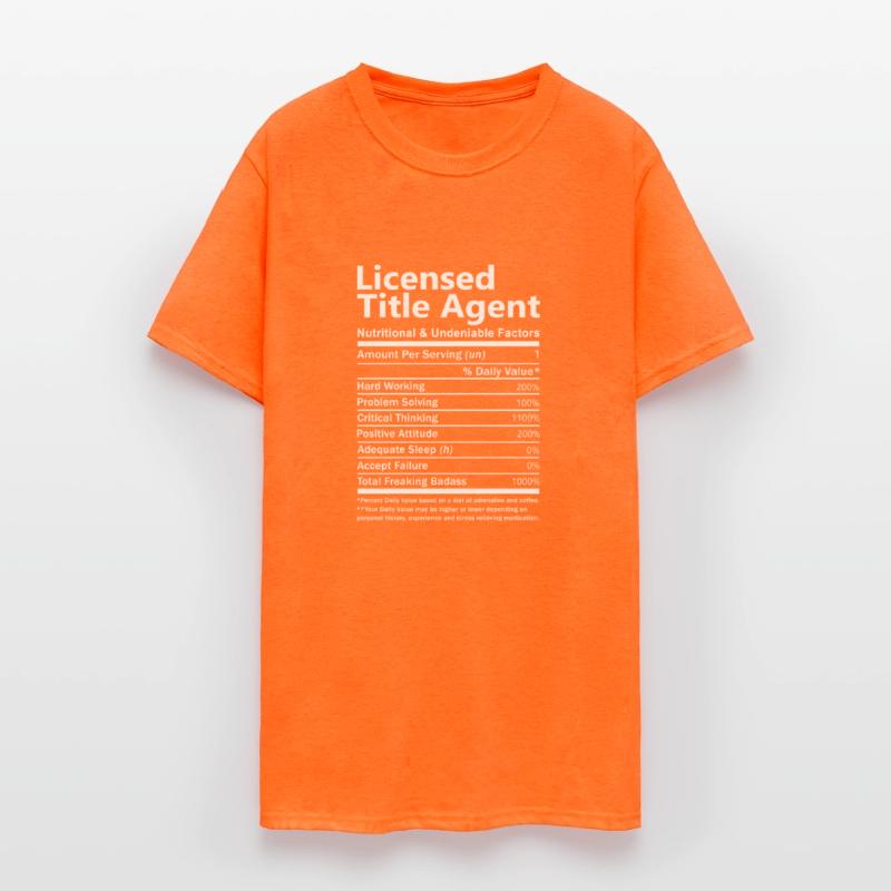 Licensed Title Agent T Shirt - Nutritional And Und