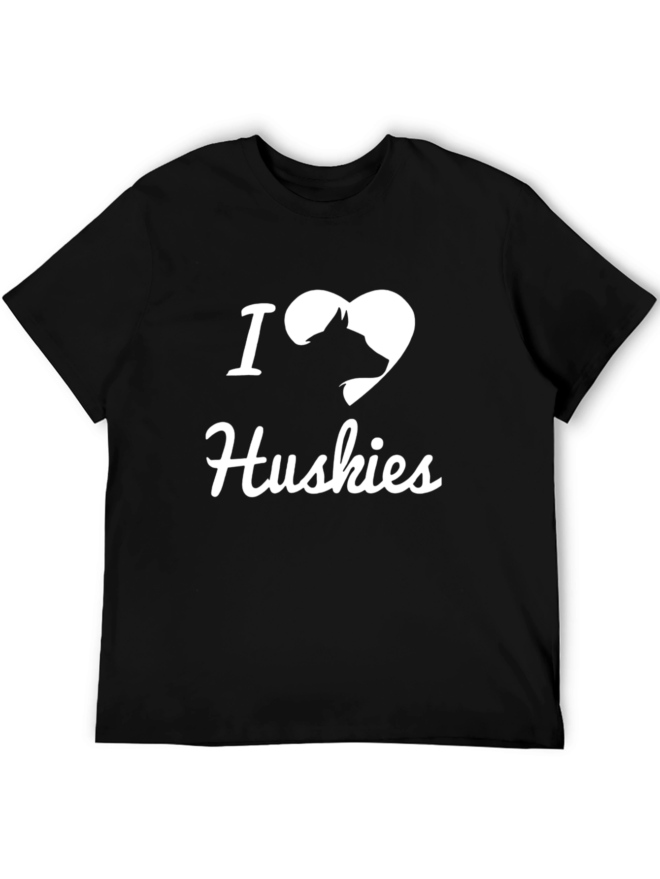 I Love Huskies T-Shirt - Black
