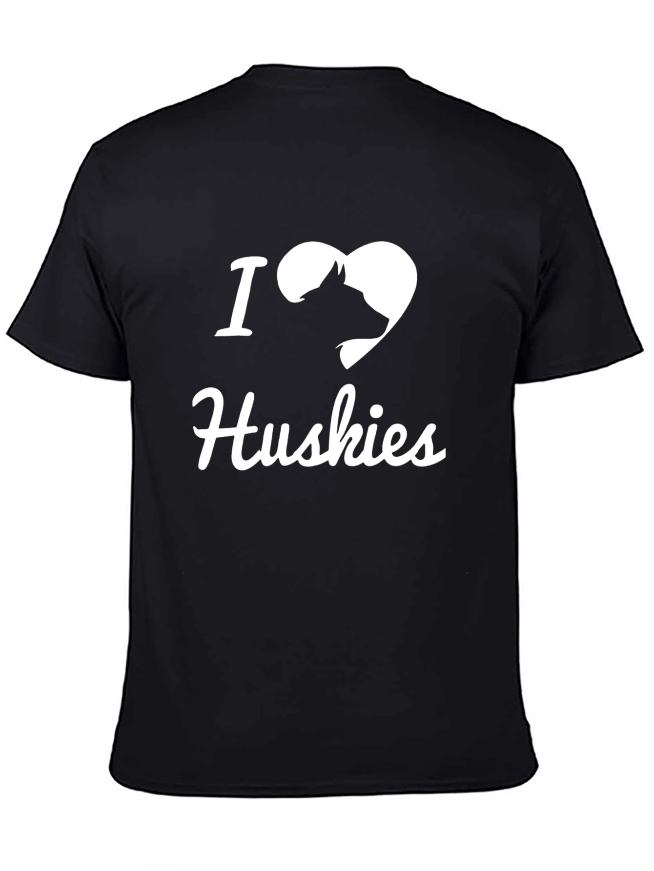 I Love Huskies T-Shirt - Black