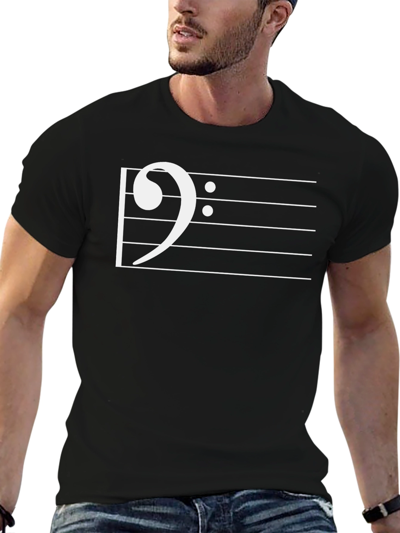 Bass Clef Music T-Shirt - Black