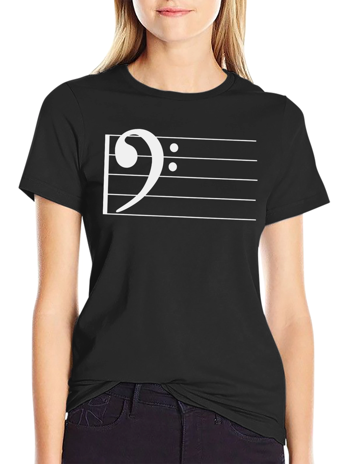 Bass Clef Music T-Shirt - Black