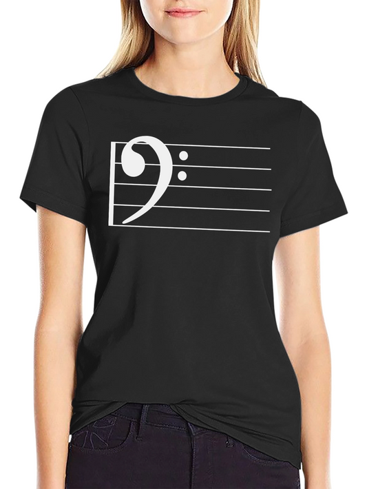 Bass Clef Music T-Shirt - Black