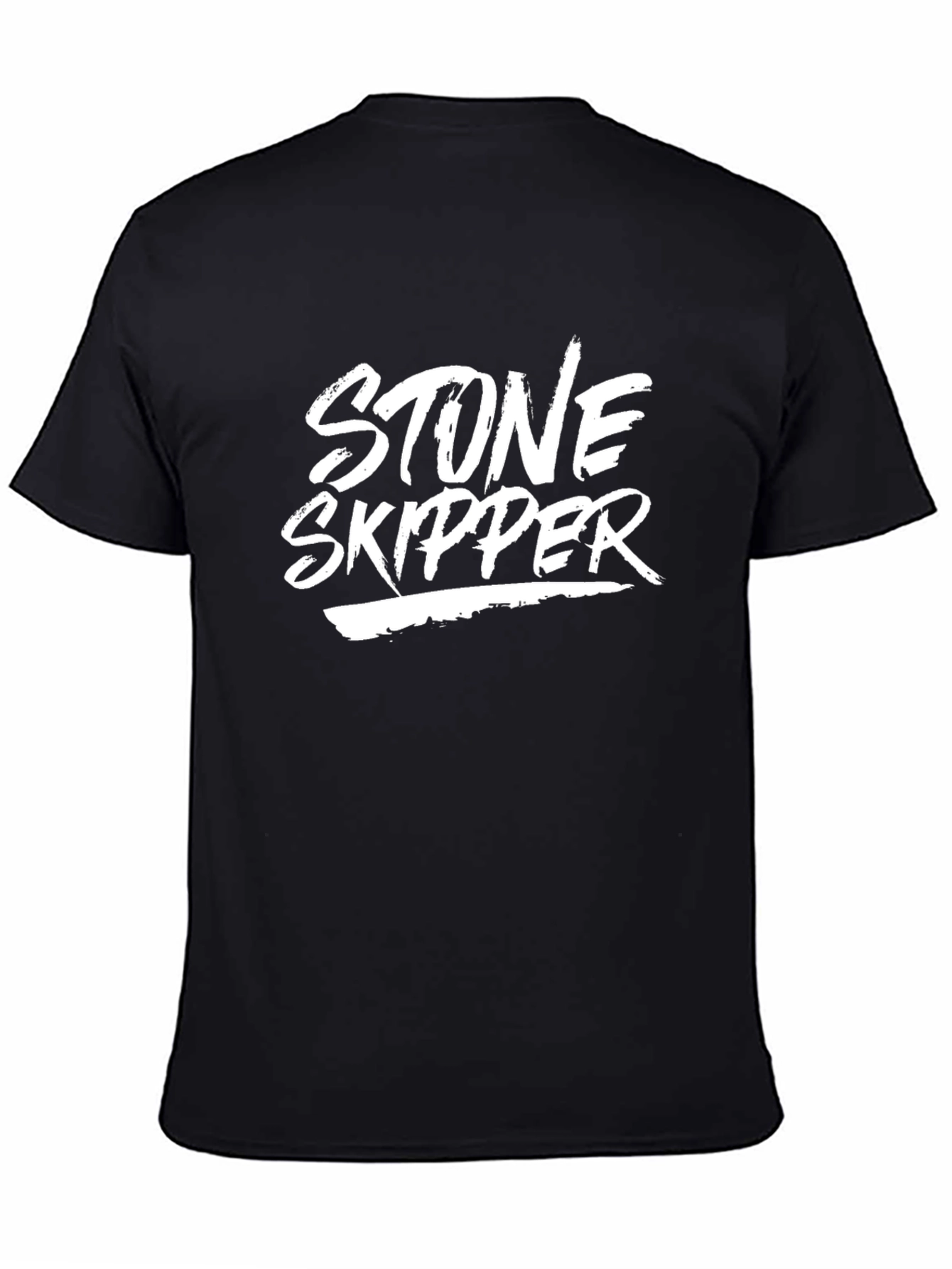 Stone Skipper Graphic Tee - Classic Black Cotton T-Shirt