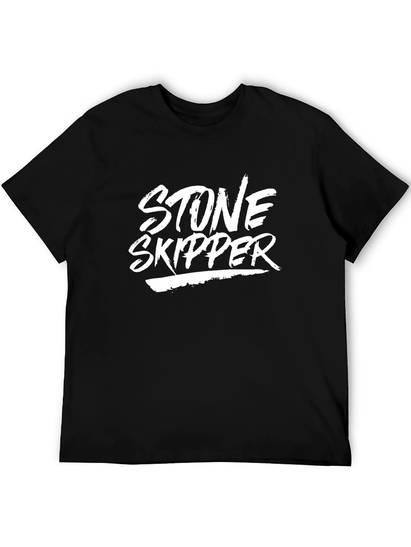 Stone Skipper Graphic Tee - Classic Black Cotton T-Shirt