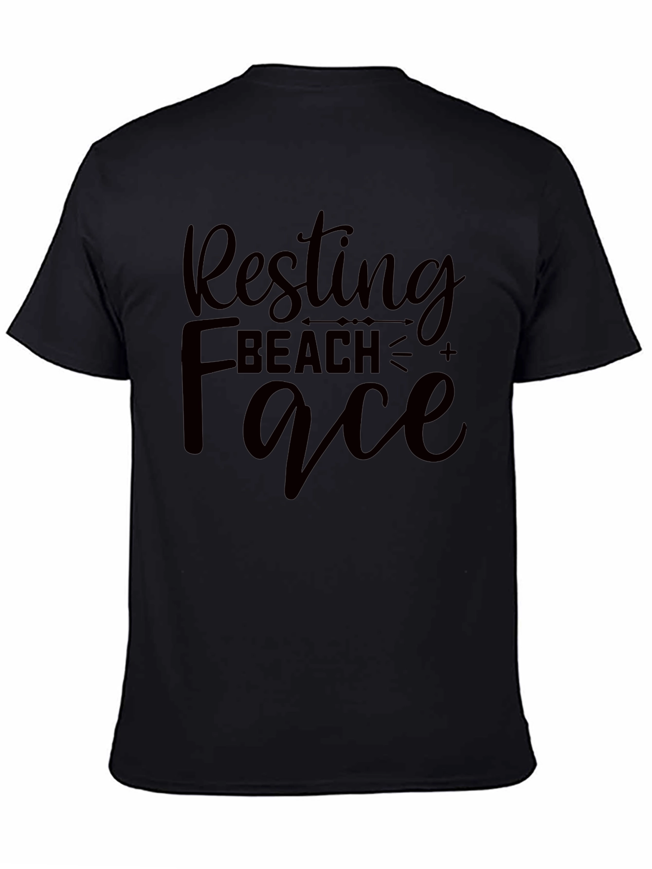 Resting Beach Face Black T-Shirt