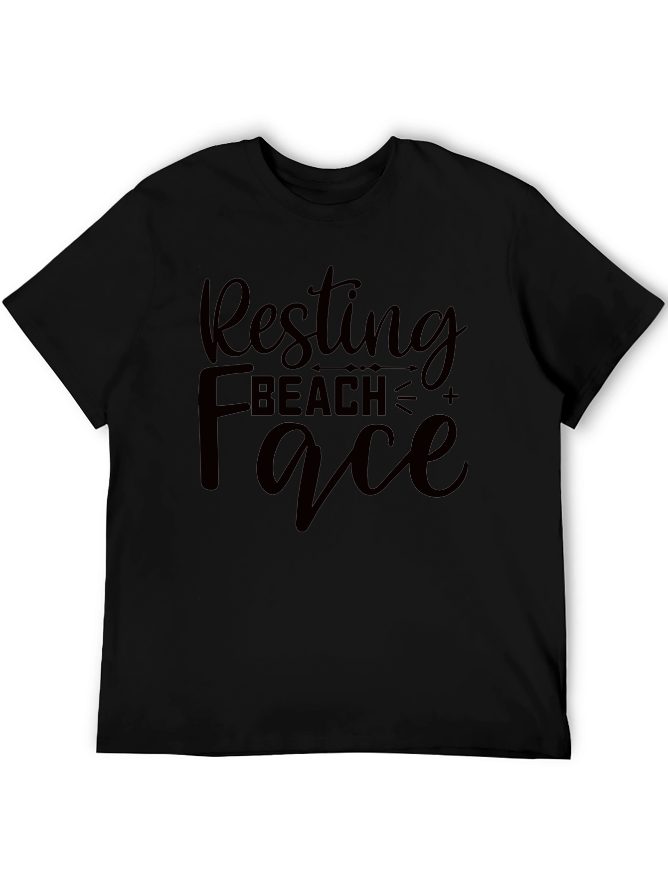 Resting Beach Face Black T-Shirt