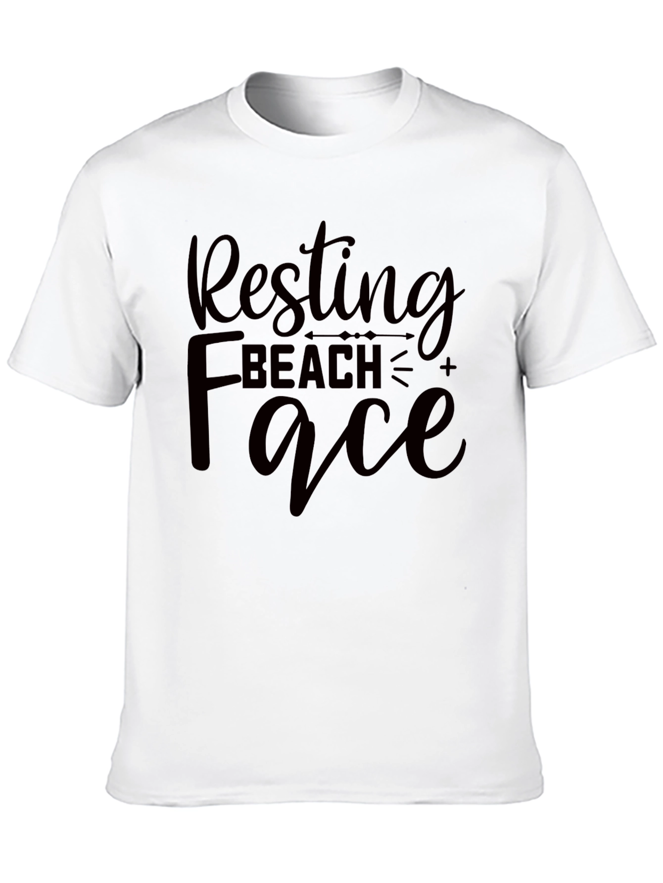 Resting Beach Face Black T-Shirt