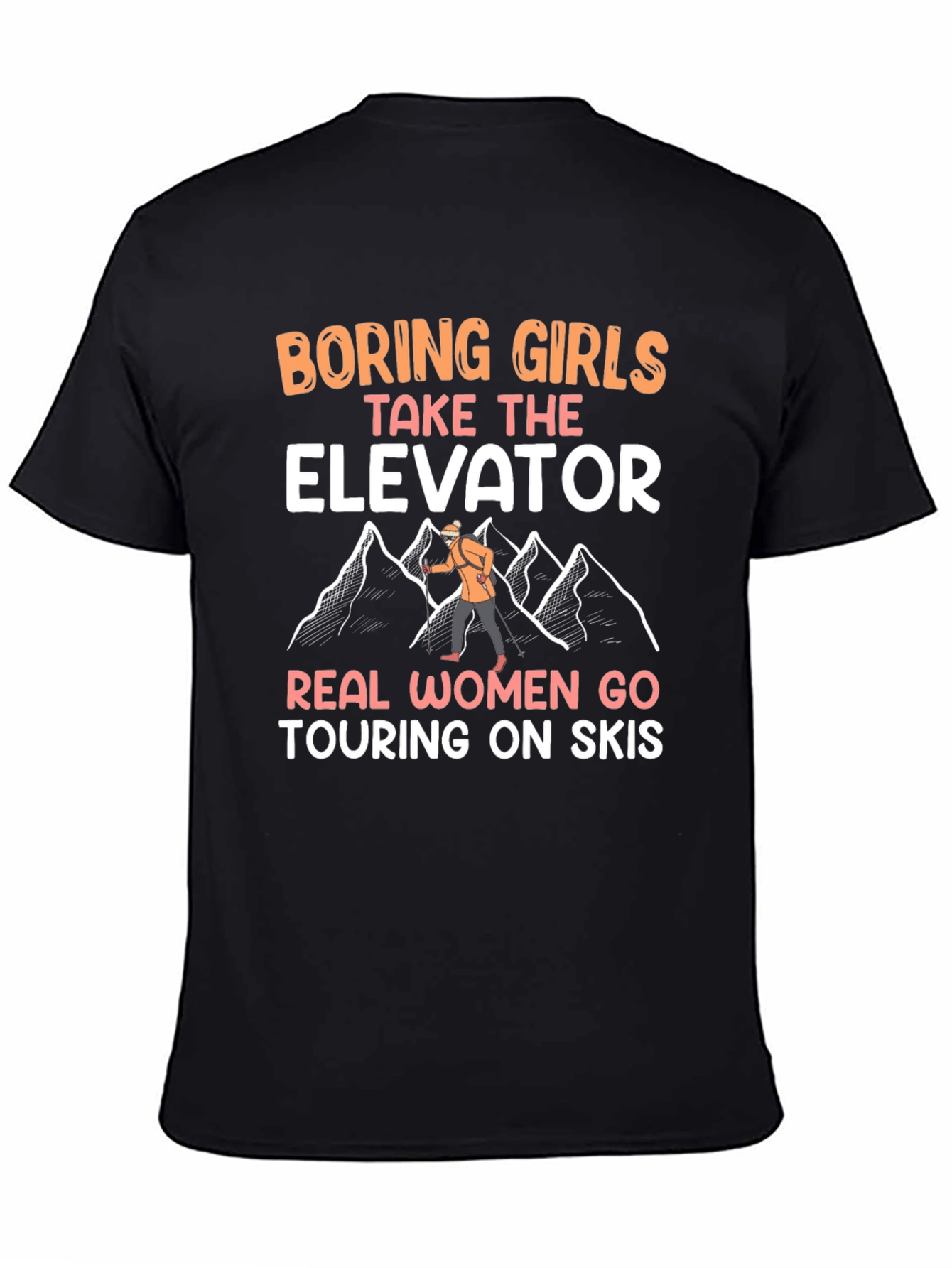 Funny Ski Touring Womens T-Shirt