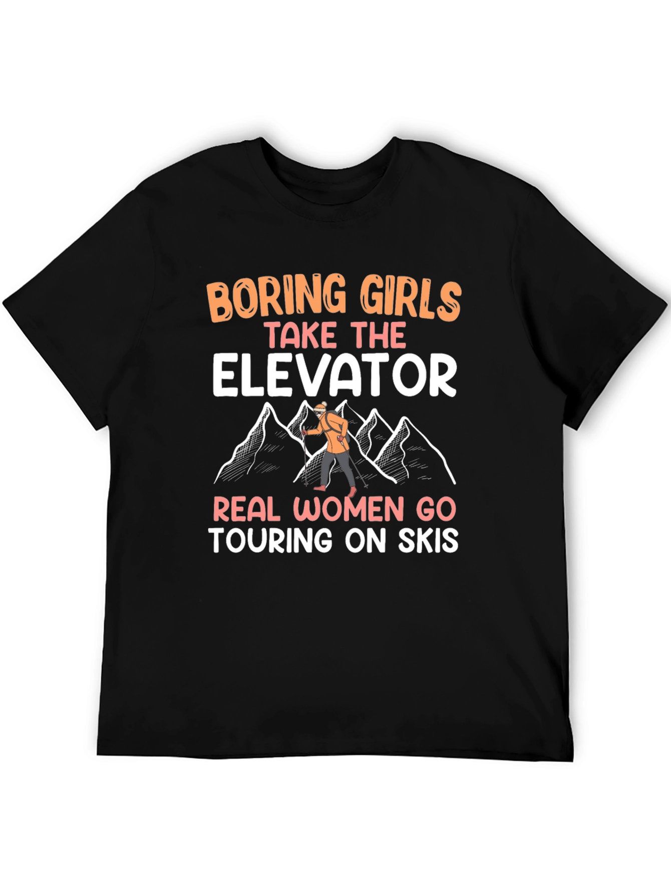 Funny Ski Touring Womens T-Shirt