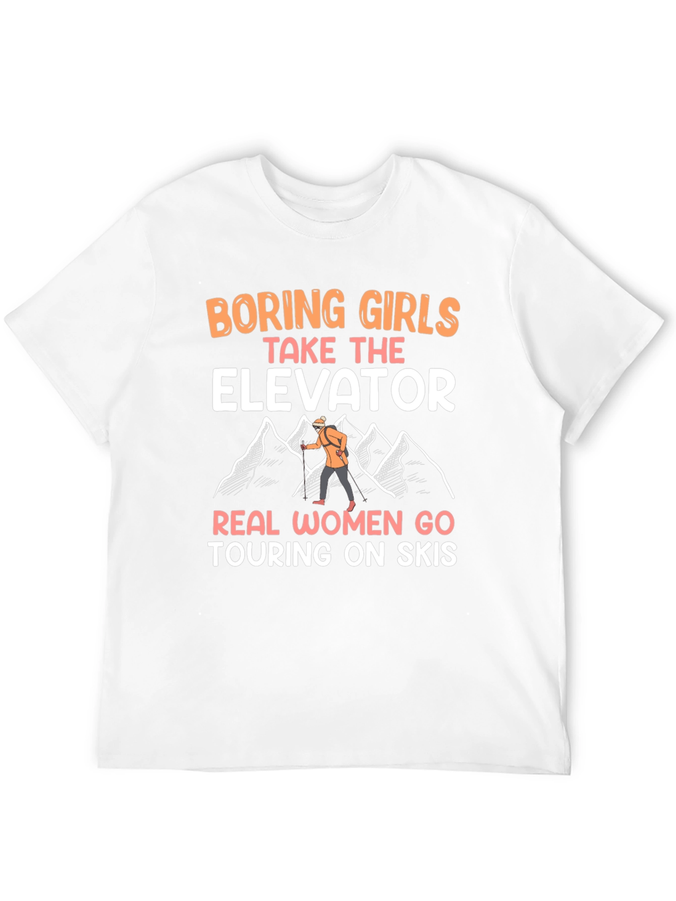 Funny Ski Touring Womens T-Shirt
