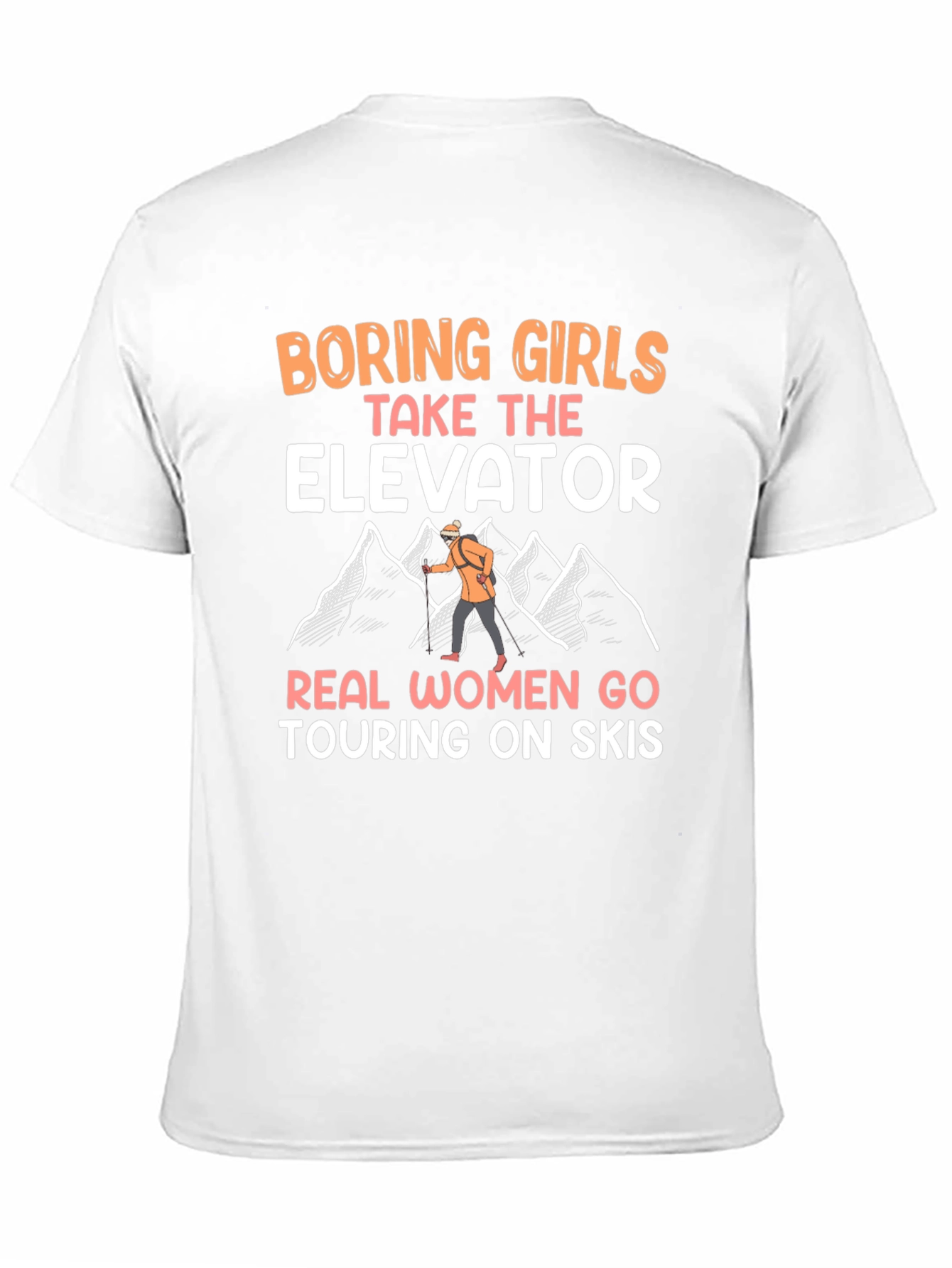 Funny Ski Touring Womens T-Shirt