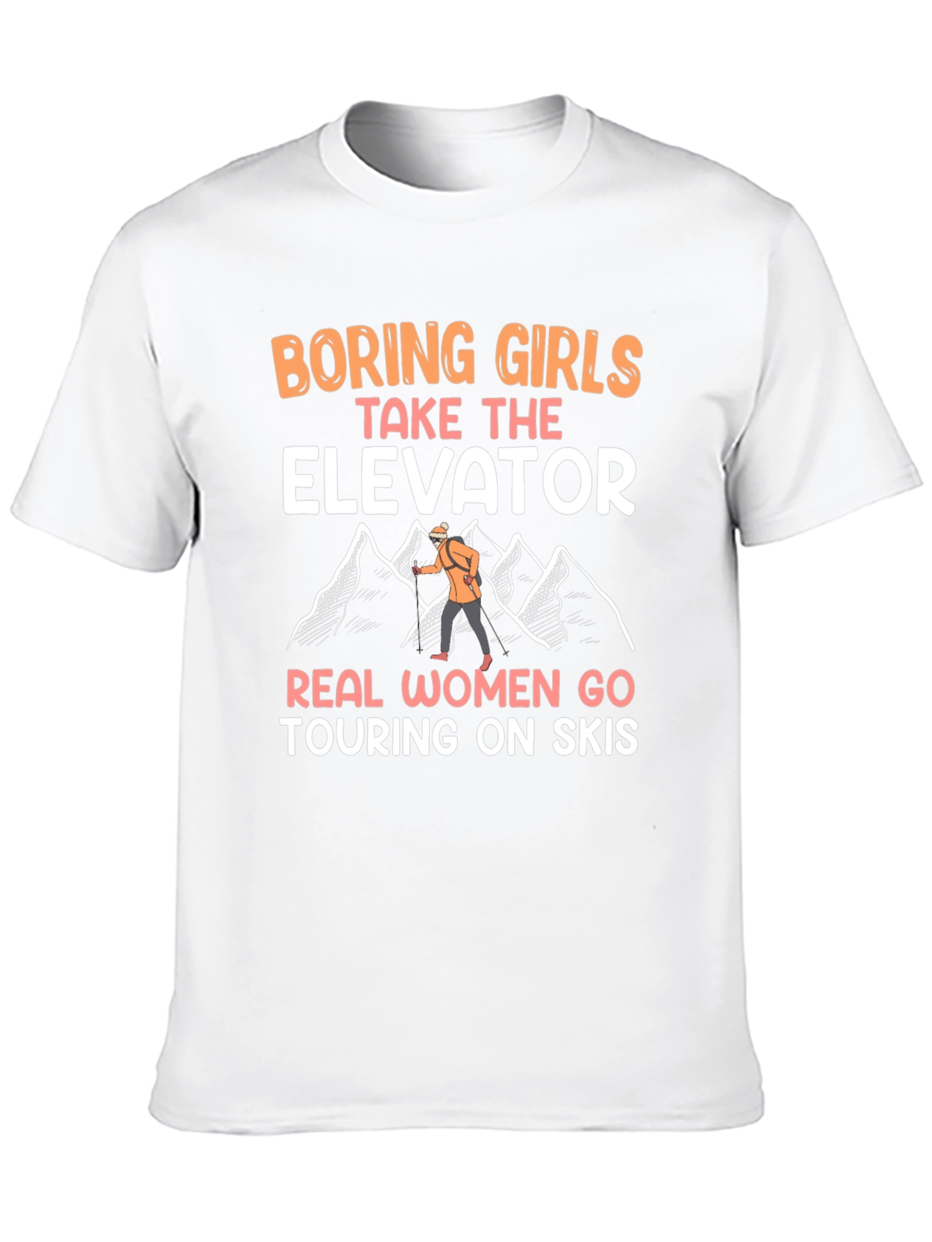 Funny Ski Touring Womens T-Shirt