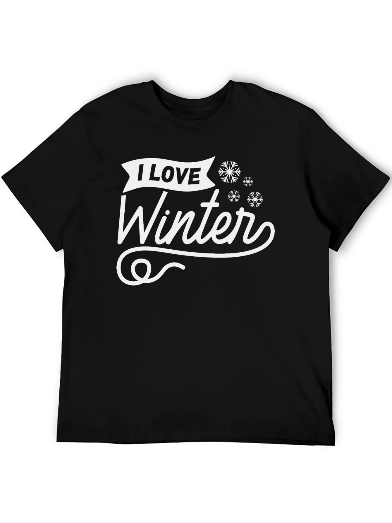 I Love Winter Black T-Shirt