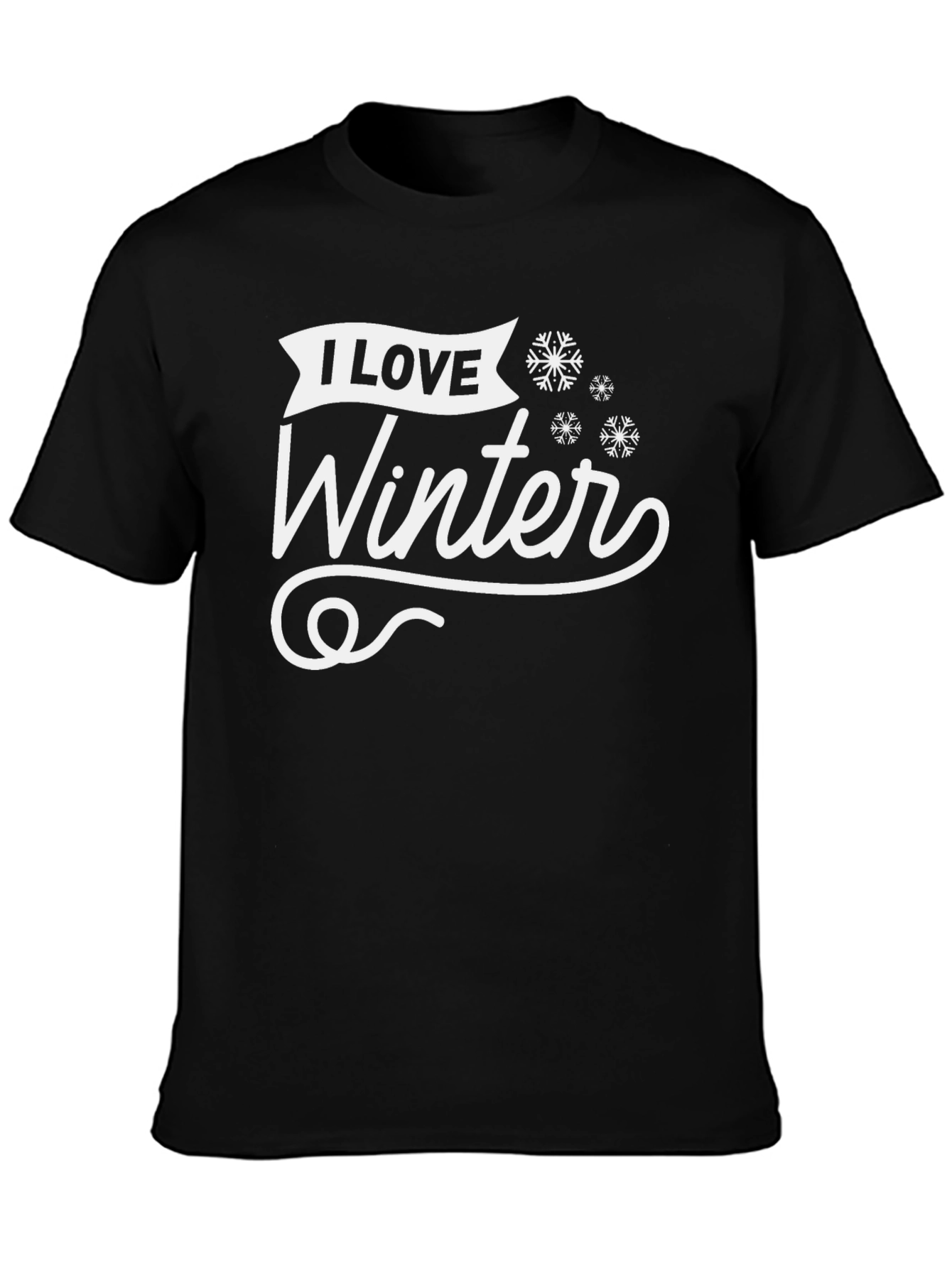 I Love Winter Black T-Shirt