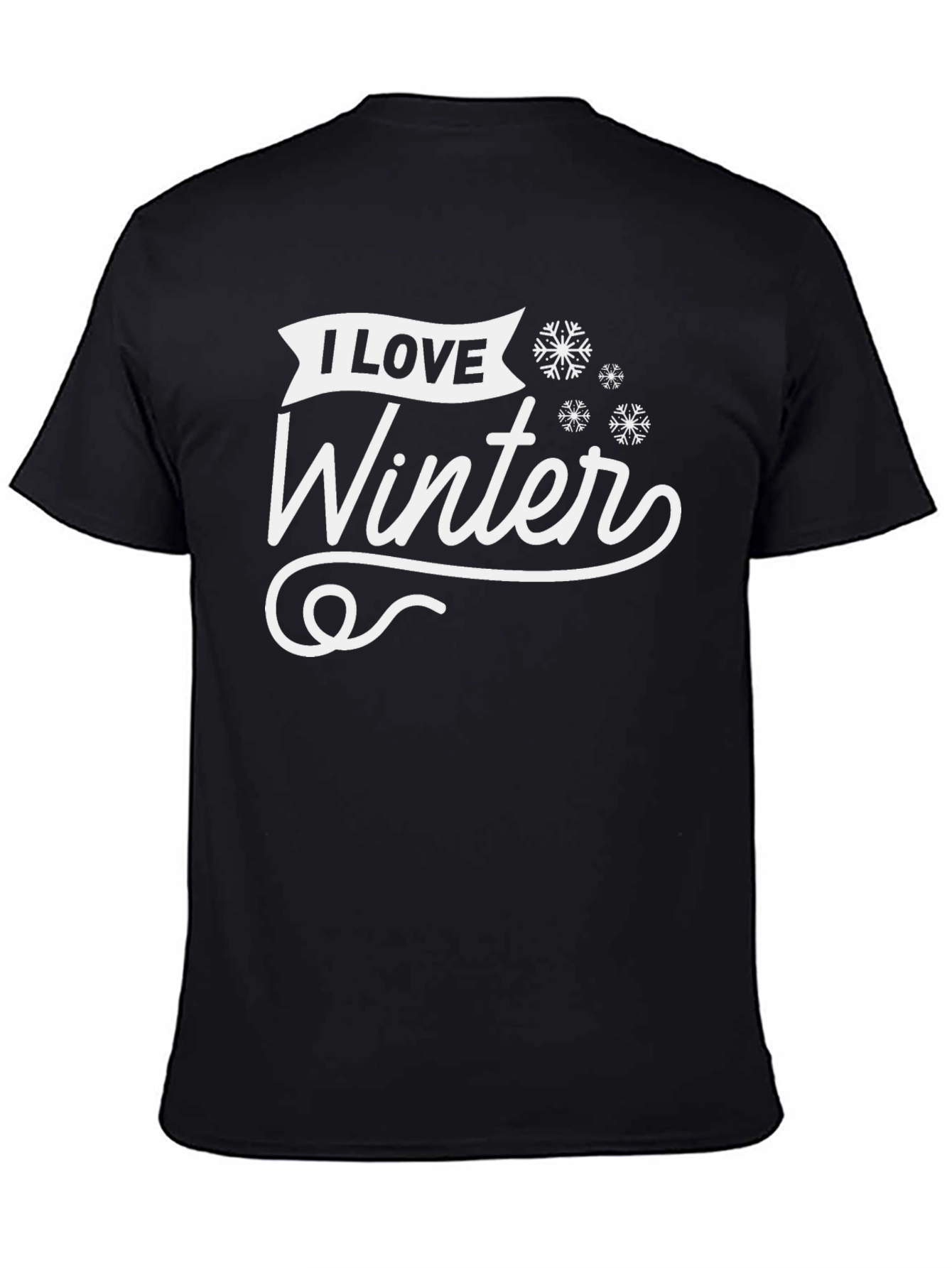 I Love Winter Black T-Shirt