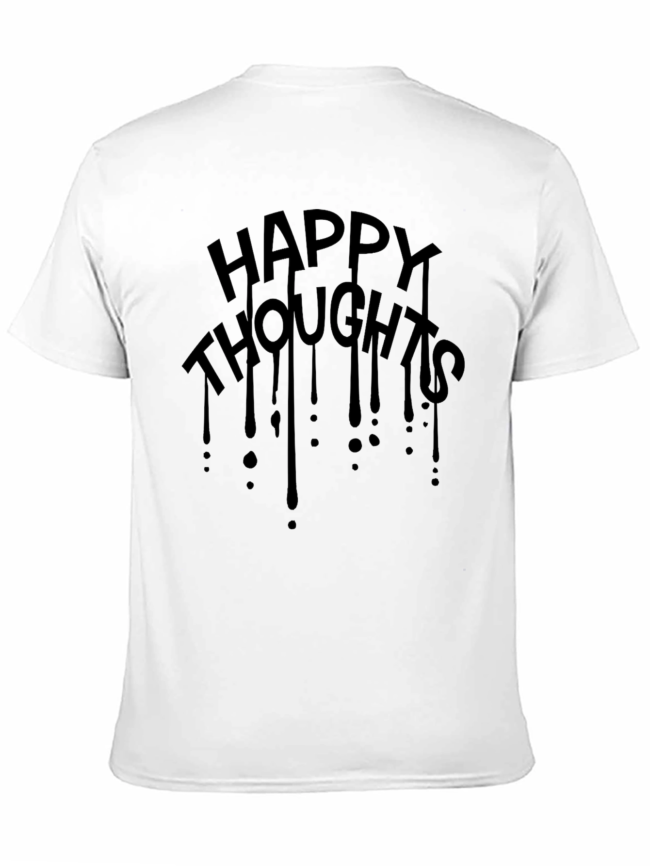 Happy Thoughts Drip Graphic Tee - Black