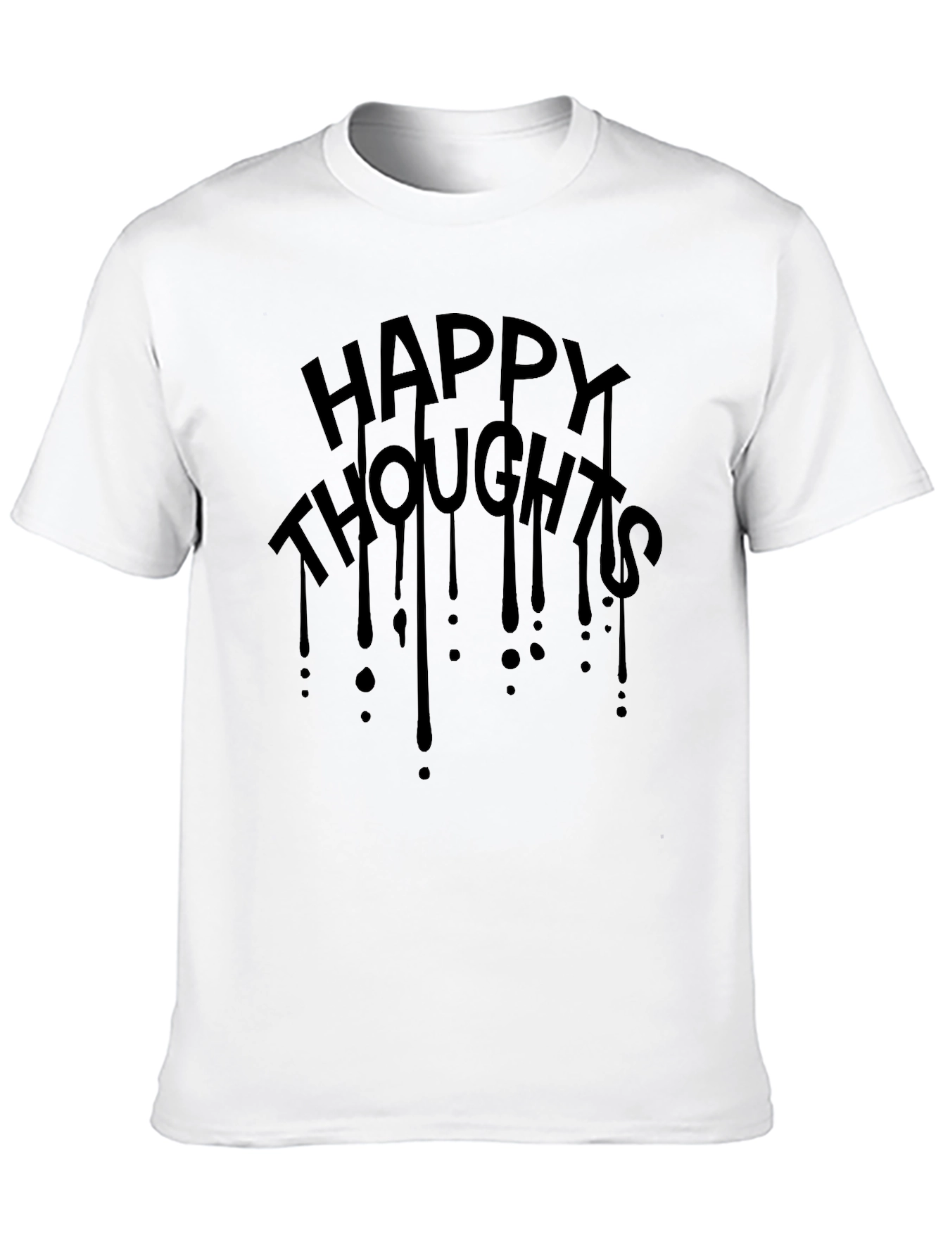 Happy Thoughts Drip Graphic Tee - Black