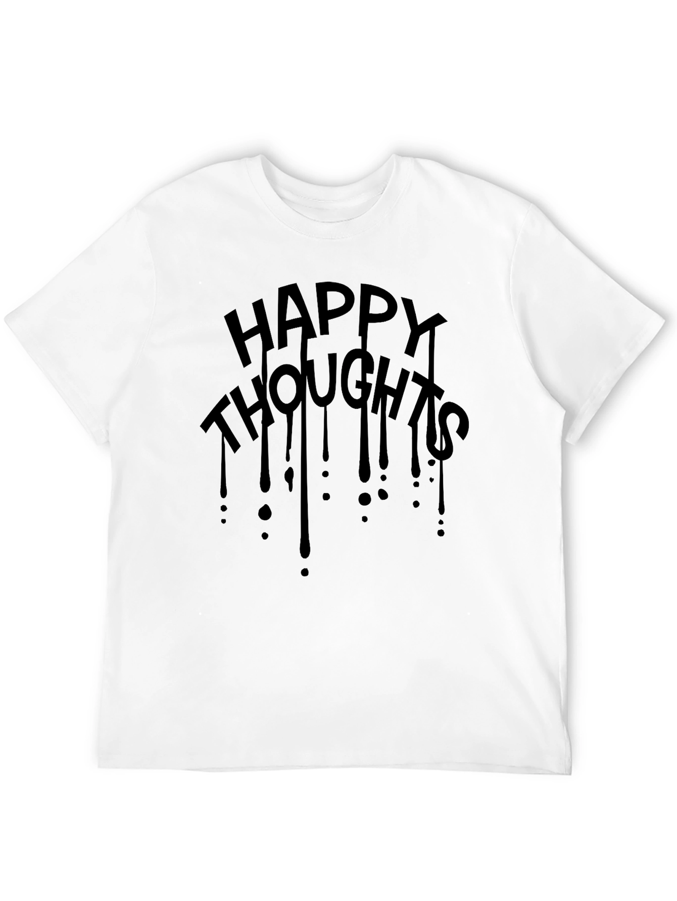 Happy Thoughts Drip Graphic Tee - Black