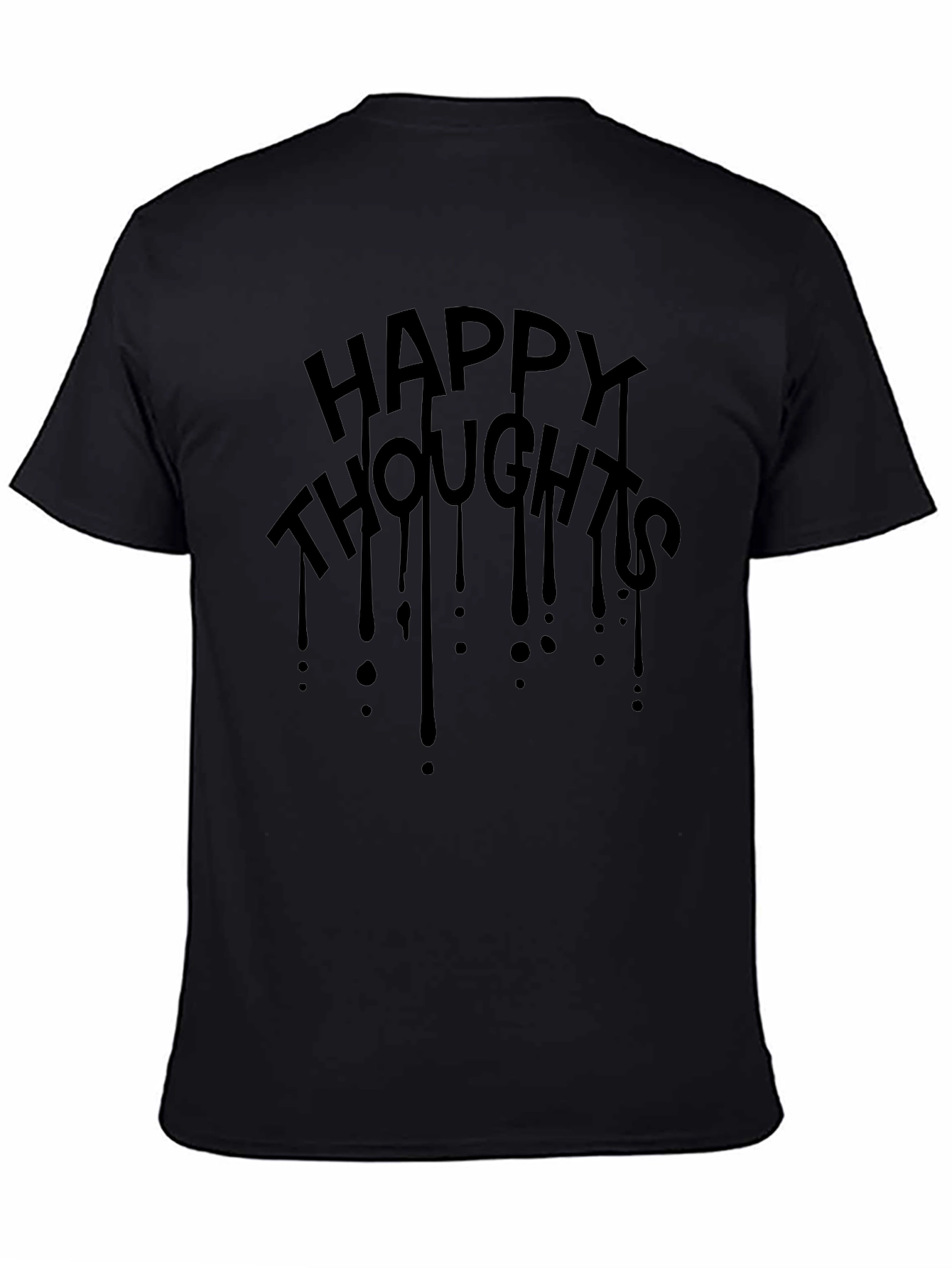 Happy Thoughts Drip Graphic Tee - Black