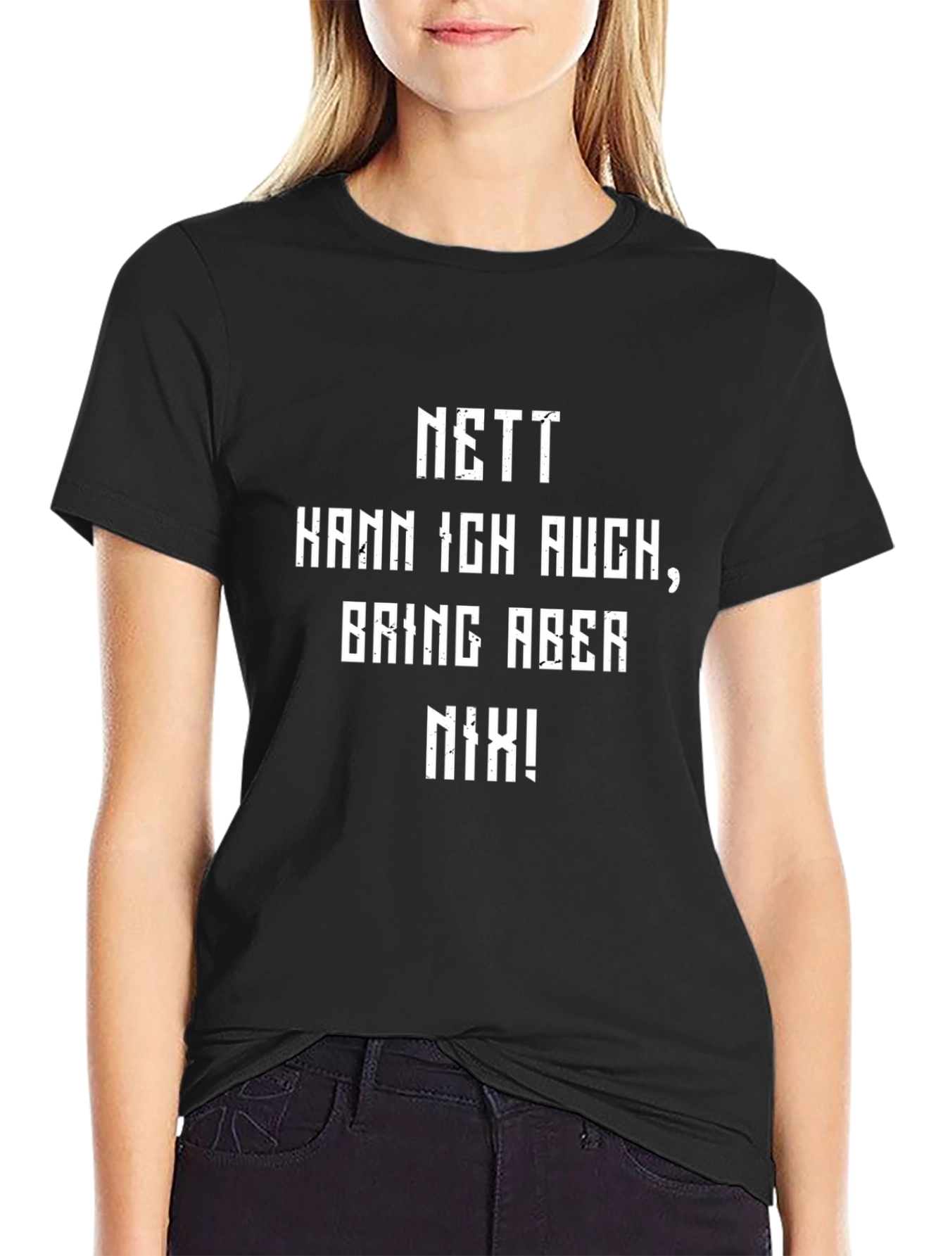 Nett Kann Ich Auch Mens Black Graphic T-Shirt
