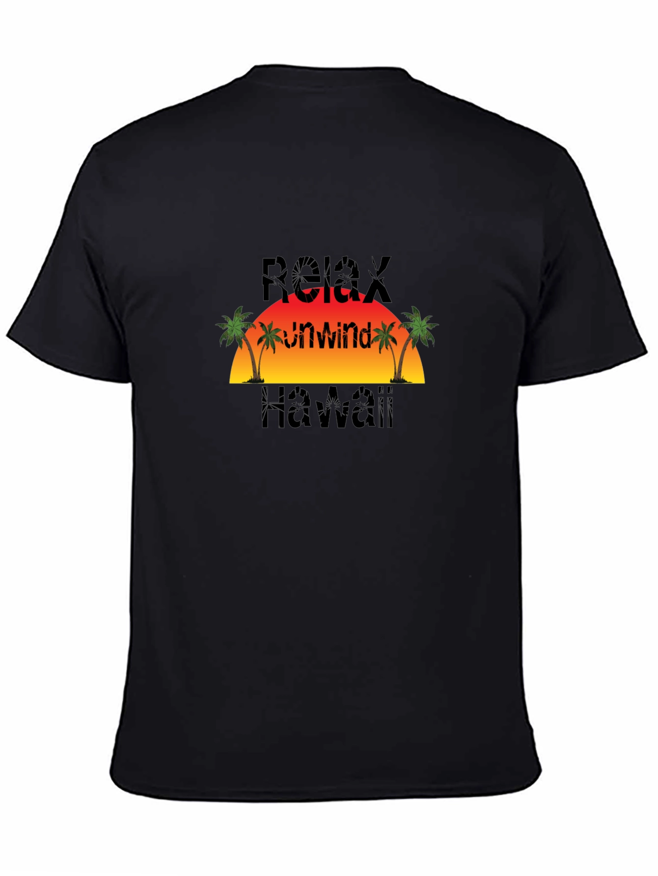 Relax Unwind Hawaii Black T-Shirt
