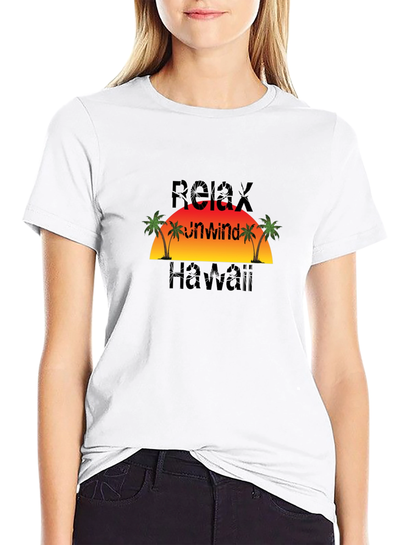Relax Unwind Hawaii Black T-Shirt