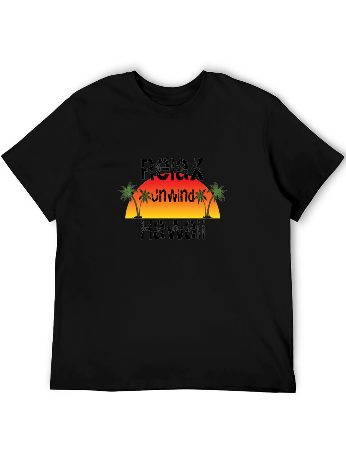 Relax Unwind Hawaii Black T-Shirt