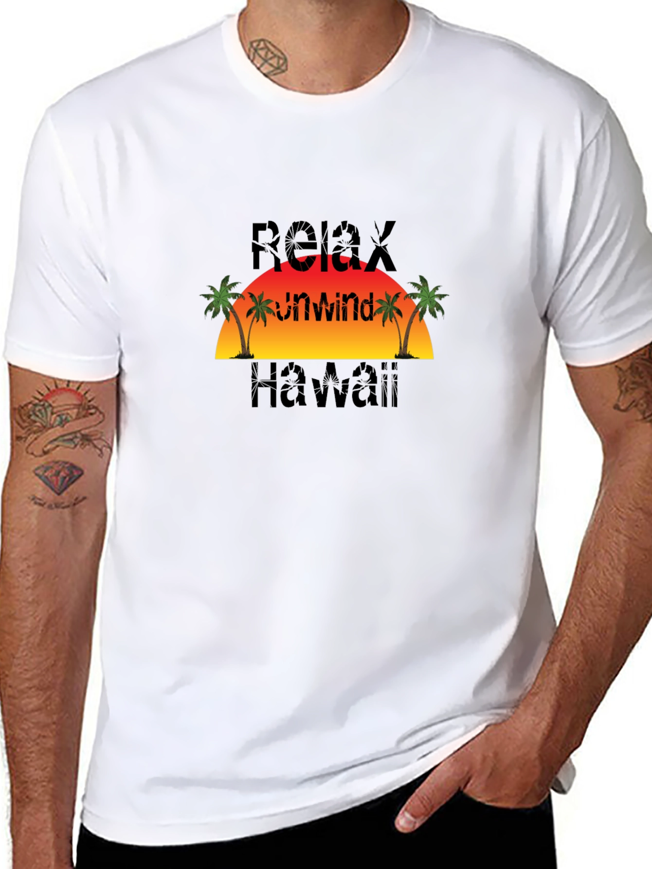 Relax Unwind Hawaii Black T-Shirt