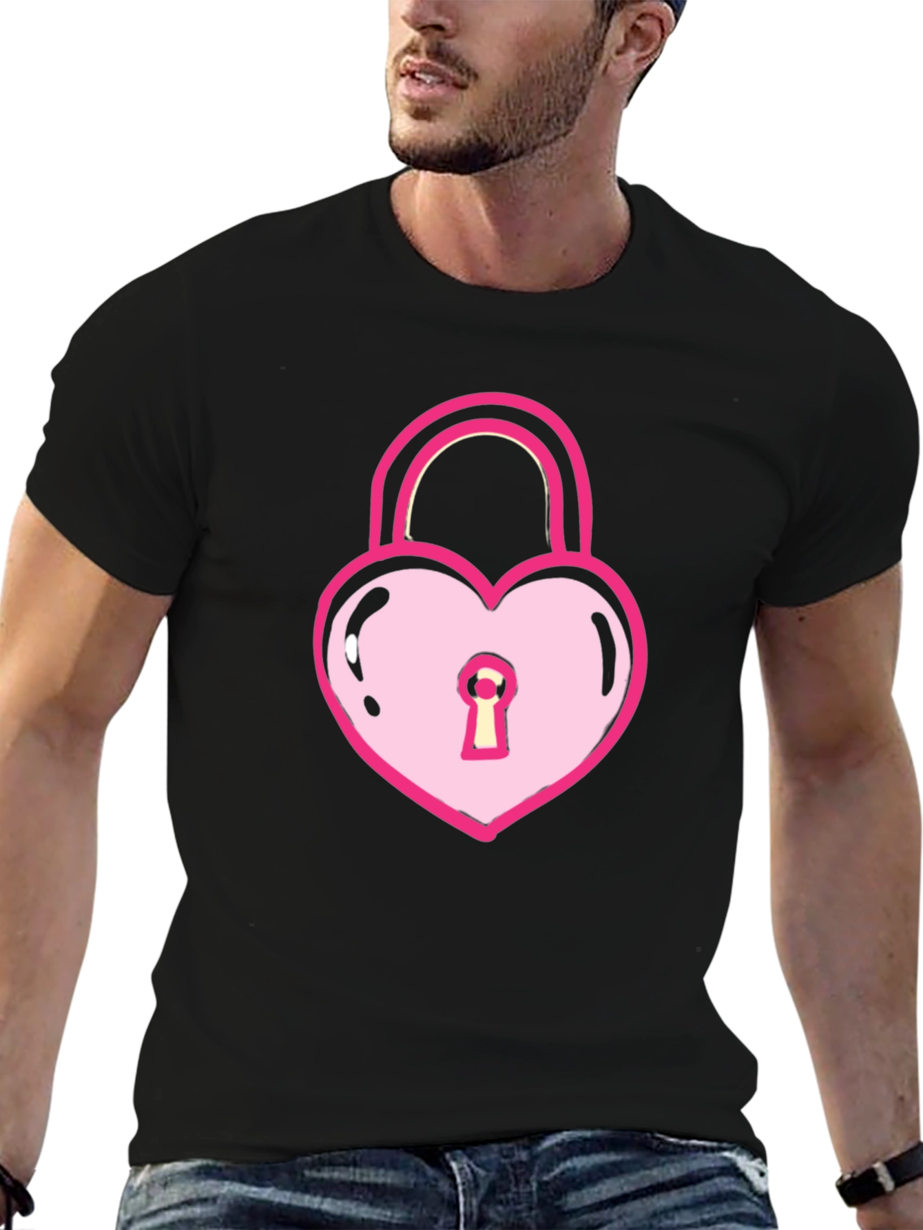 Heart Lock T-Shirt - Sweet & Edgy Style