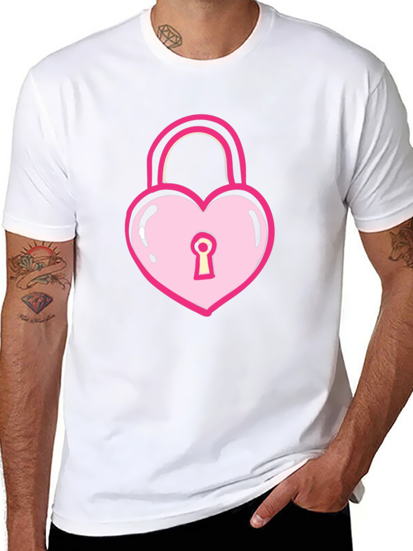 Heart Lock T-Shirt - Sweet & Edgy Style